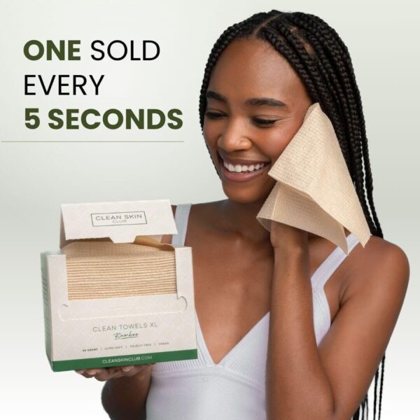Bamboo Viscose Clean Towels XL™, 100% USDA Biobased Face Towel, Disposable Face Towelette, Makeup Remover Dry Wipes, Ultra Soft, 50 Ct, 1 Pack - Image 8
