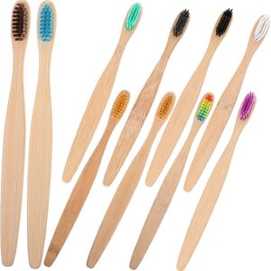 Bamboo Wood Toothbrush Set 6 Toothbrushes Soft Bristles Family Pack