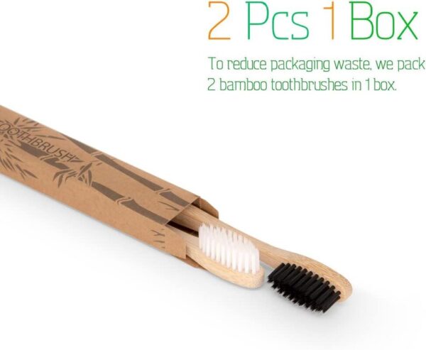 Bamboo Toothbrushes, 8 Pcs Soft Bristle Toothbrush, Eco-Friendly Toothbrushes, Biodegradable Toothbrushes, Natural Wooden Toothbrush, Charcoal Toothbrushes - Image 3