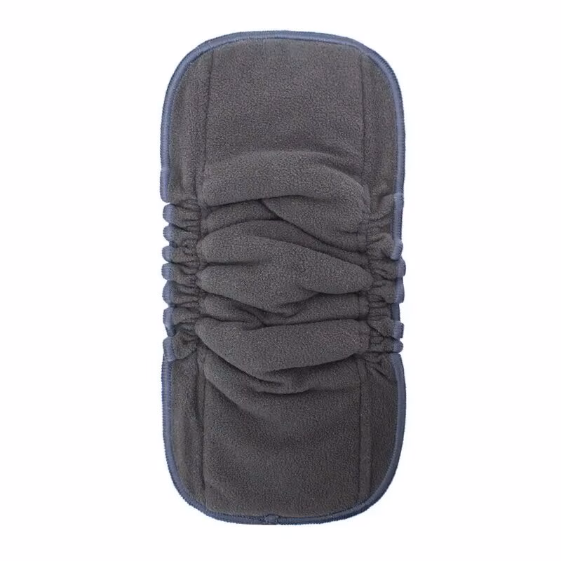 Charcoal Bamboo Double Gussets Inserts 35*13.5Cm 5Layers Bamboo Charcoal Microfiber Fabric Diaper Liner Use with Baby Nappy - Image 8