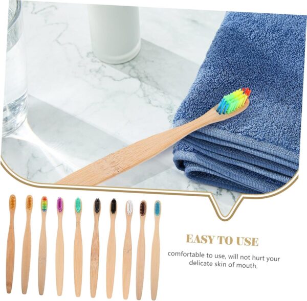 Bamboo Wood Toothbrush Set 6 Toothbrushes Soft Bristles Family Pack - Image 9