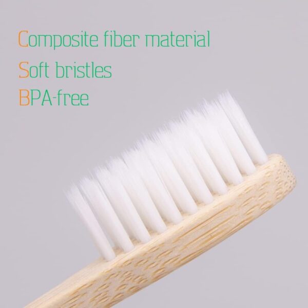 Bamboo Toothbrushes, 8 Pcs Soft Bristle Toothbrush, Eco-Friendly Toothbrushes, Biodegradable Toothbrushes, Natural Wooden Toothbrush, Charcoal Toothbrushes - Image 4
