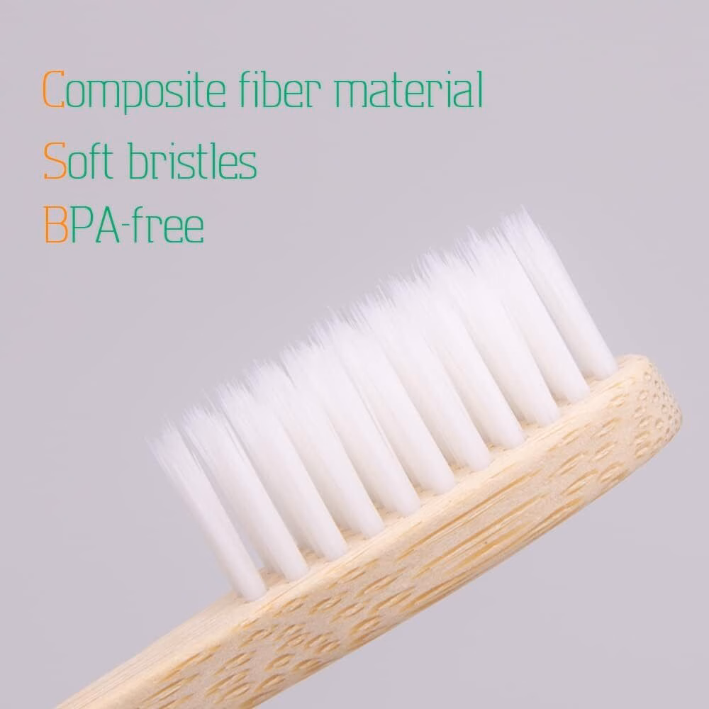 Bamboo Toothbrushes, 8 Pcs Soft Bristle Toothbrush, Eco-Friendly Toothbrushes, Biodegradable Toothbrushes, Natural Wooden Toothbrush, Charcoal Toothbrushes - Image 4