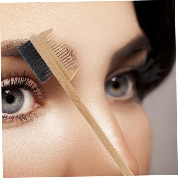 Chic Bamboo Eyebrow Brush Lash and Brow Brush Double Heads Comb for Easy Styling - Image 4