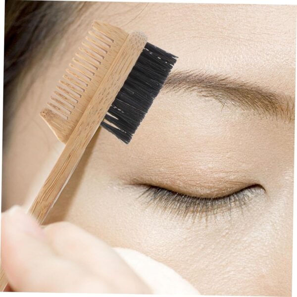 Chic Bamboo Eyebrow Brush Lash and Brow Brush Double Heads Comb for Easy Styling - Image 5