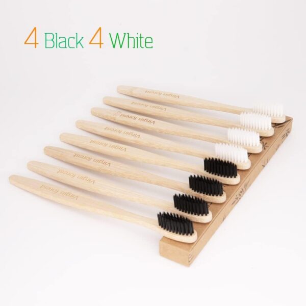 Bamboo Toothbrushes, 8 Pcs Soft Bristle Toothbrush, Eco-Friendly Toothbrushes, Biodegradable Toothbrushes, Natural Wooden Toothbrush, Charcoal Toothbrushes - Image 5