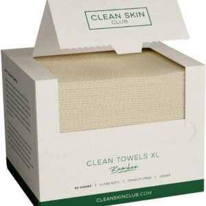 Bamboo Viscose Clean Towels XL™, 100% USDA Biobased Face Towel, Disposable Face Towelette, Makeup Remover Dry Wipes, Ultra Soft, 50 Ct, 1 Pack
