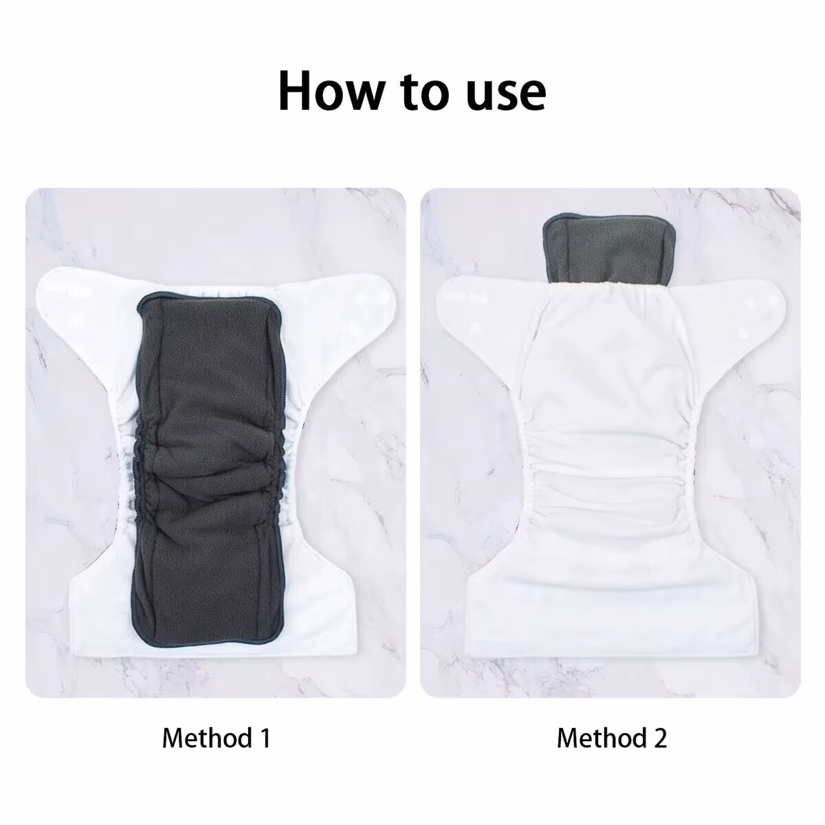 Charcoal Bamboo Double Gussets Inserts 35*13.5Cm 5Layers Bamboo Charcoal Microfiber Fabric Diaper Liner Use with Baby Nappy - Image 4