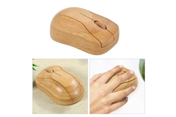 Wireless Optical Bamboo Mouse Computer Mouse - Image 2