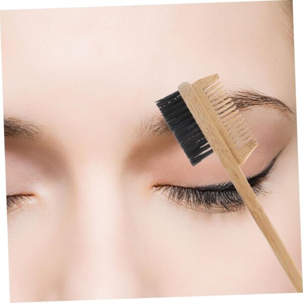 Chic Bamboo Eyebrow Brush Lash and Brow Brush Double Heads Comb for Easy Styling - Image 2