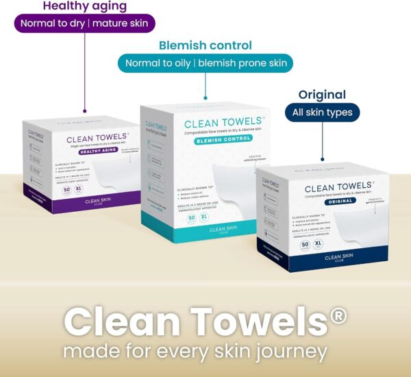 Bamboo Viscose Clean Towels XL™, 100% USDA Biobased Face Towel, Disposable Face Towelette, Makeup Remover Dry Wipes, Ultra Soft, 50 Ct, 1 Pack - Image 9
