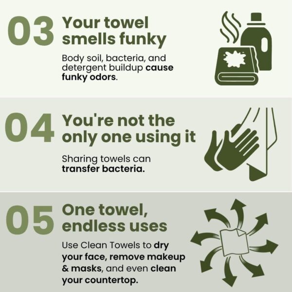 Bamboo Viscose Clean Towels XL™, 100% USDA Biobased Face Towel, Disposable Face Towelette, Makeup Remover Dry Wipes, Ultra Soft, 50 Ct, 1 Pack - Image 7