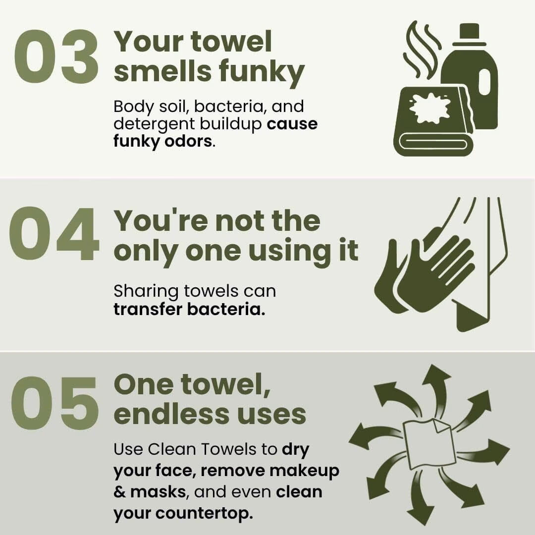 Bamboo Viscose Clean Towels XL™, 100% USDA Biobased Face Towel, Disposable Face Towelette, Makeup Remover Dry Wipes, Ultra Soft, 50 Ct, 1 Pack - Image 7