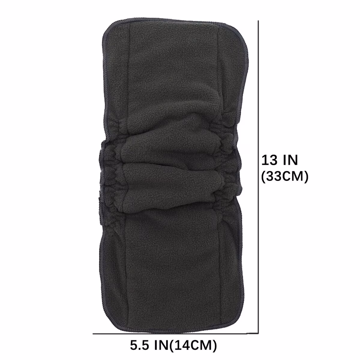 Charcoal Bamboo Double Gussets Inserts 35*13.5Cm 5Layers Bamboo Charcoal Microfiber Fabric Diaper Liner Use with Baby Nappy - Image 5