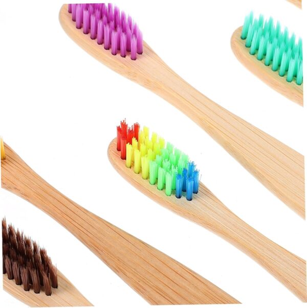 Bamboo Wood Toothbrush Set 6 Toothbrushes Soft Bristles Family Pack - Image 8