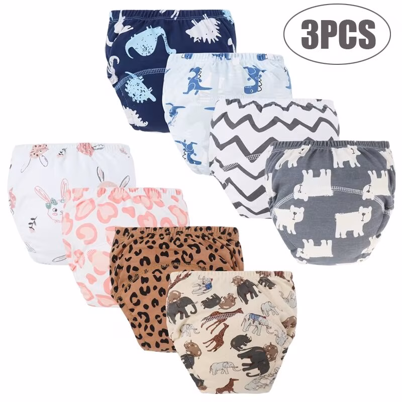 3Pcs Baby Diaper Training Pants for Girls Boys Washable Nappies Infant Cloth Diapers Reusable Kids Underwear Toddler Shorts - Image 2