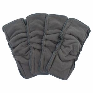 Charcoal Bamboo Double Gussets Inserts 35*13.5Cm 5Layers Bamboo Charcoal Microfiber Fabric Diaper Liner Use with Baby Nappy