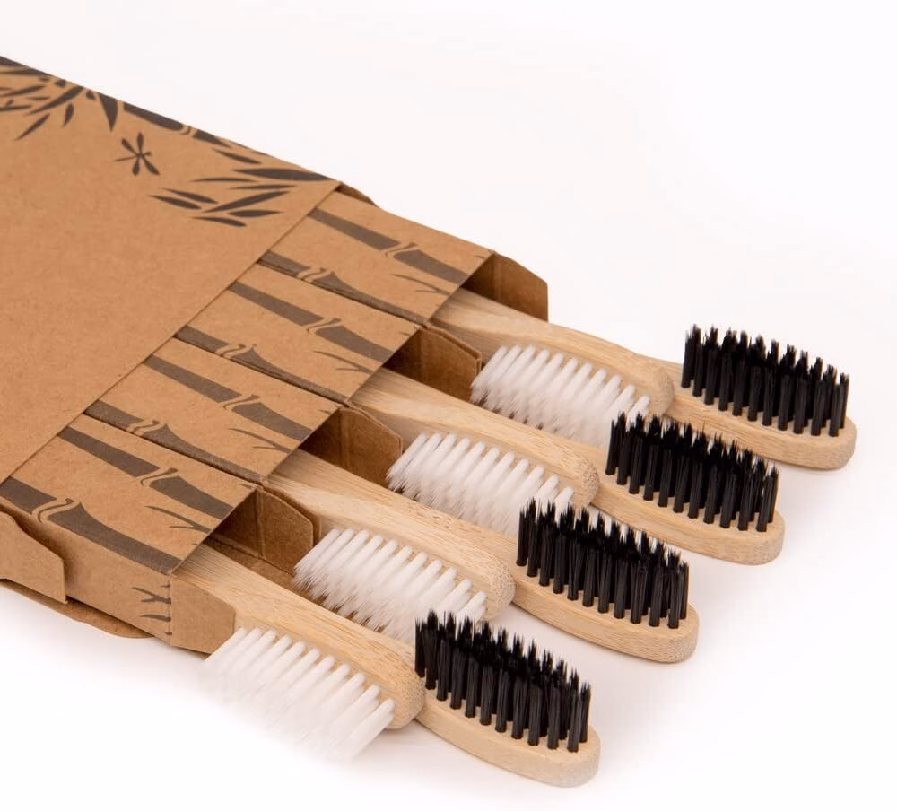 Bamboo Toothbrushes, 8 Pcs Soft Bristle Toothbrush, Eco-Friendly Toothbrushes, Biodegradable Toothbrushes, Natural Wooden Toothbrush, Charcoal Toothbrushes