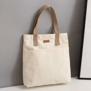 Large Capacity Reusable Natural Cotton Canvas Women Tote Bag